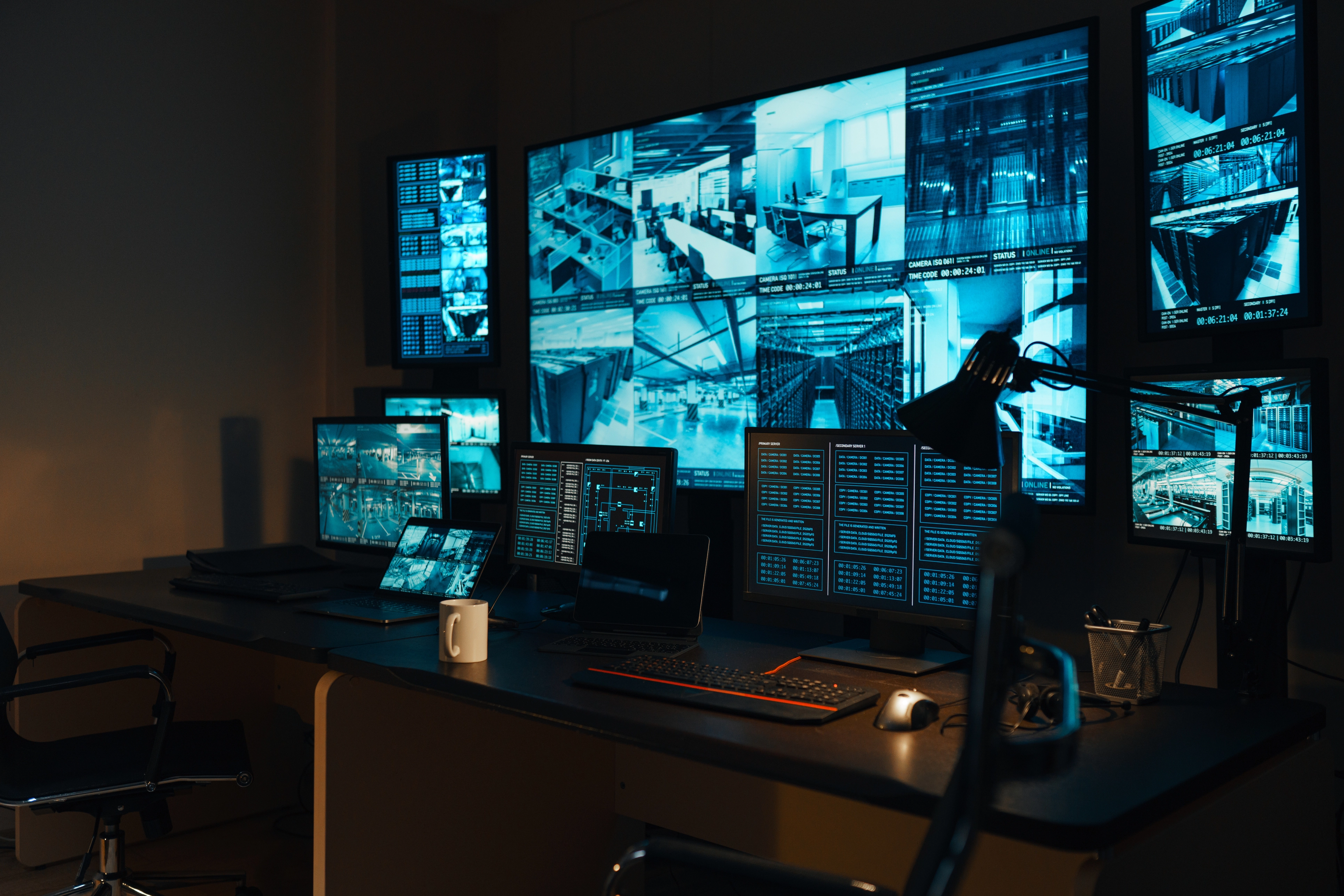 A professional video surveillance monitoring workstation